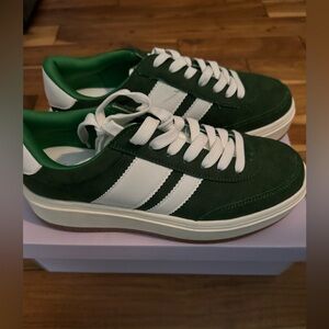 Madden Girl Forest Green and White Sneakers